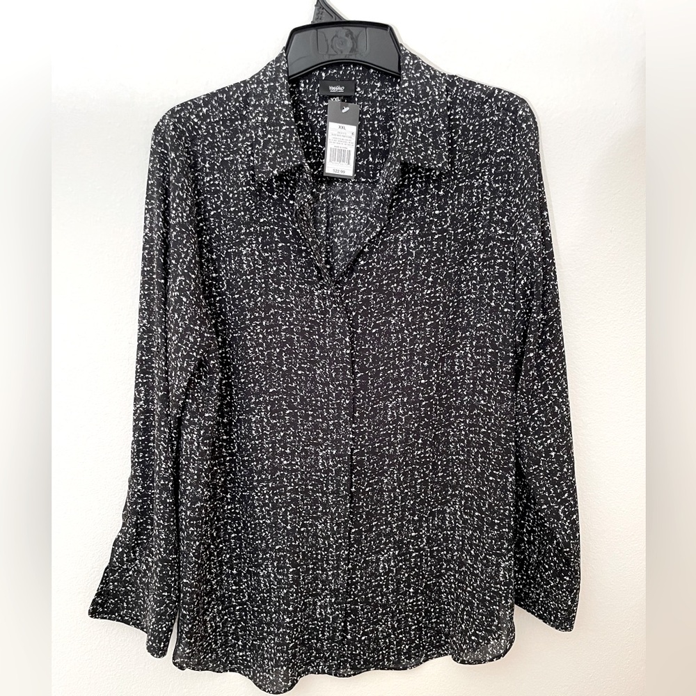 Mossimo Black with white Print Size XXL